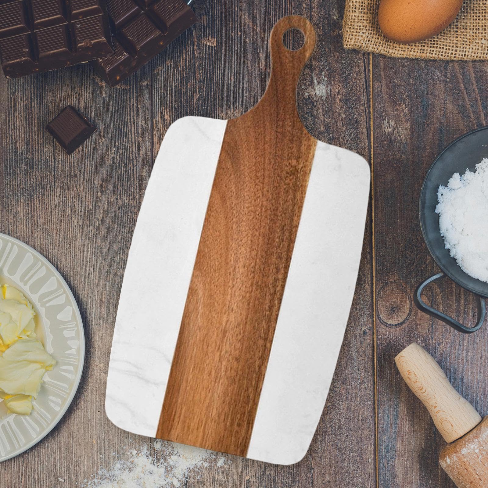 Amazon｜Milageto まな板 サービングボード 木製大理石の